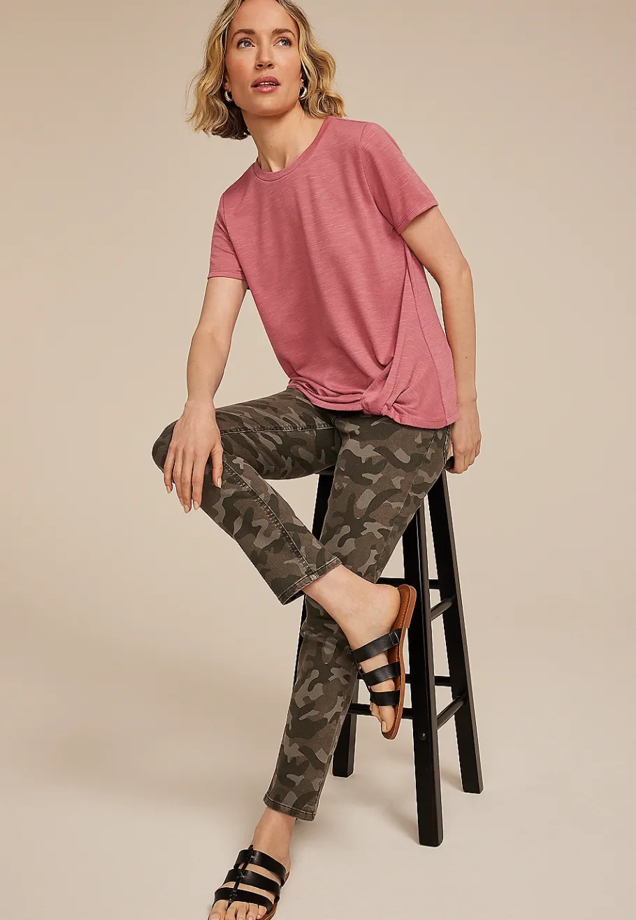 Maurices Tees-24/7 Austin Knot Hem Tee