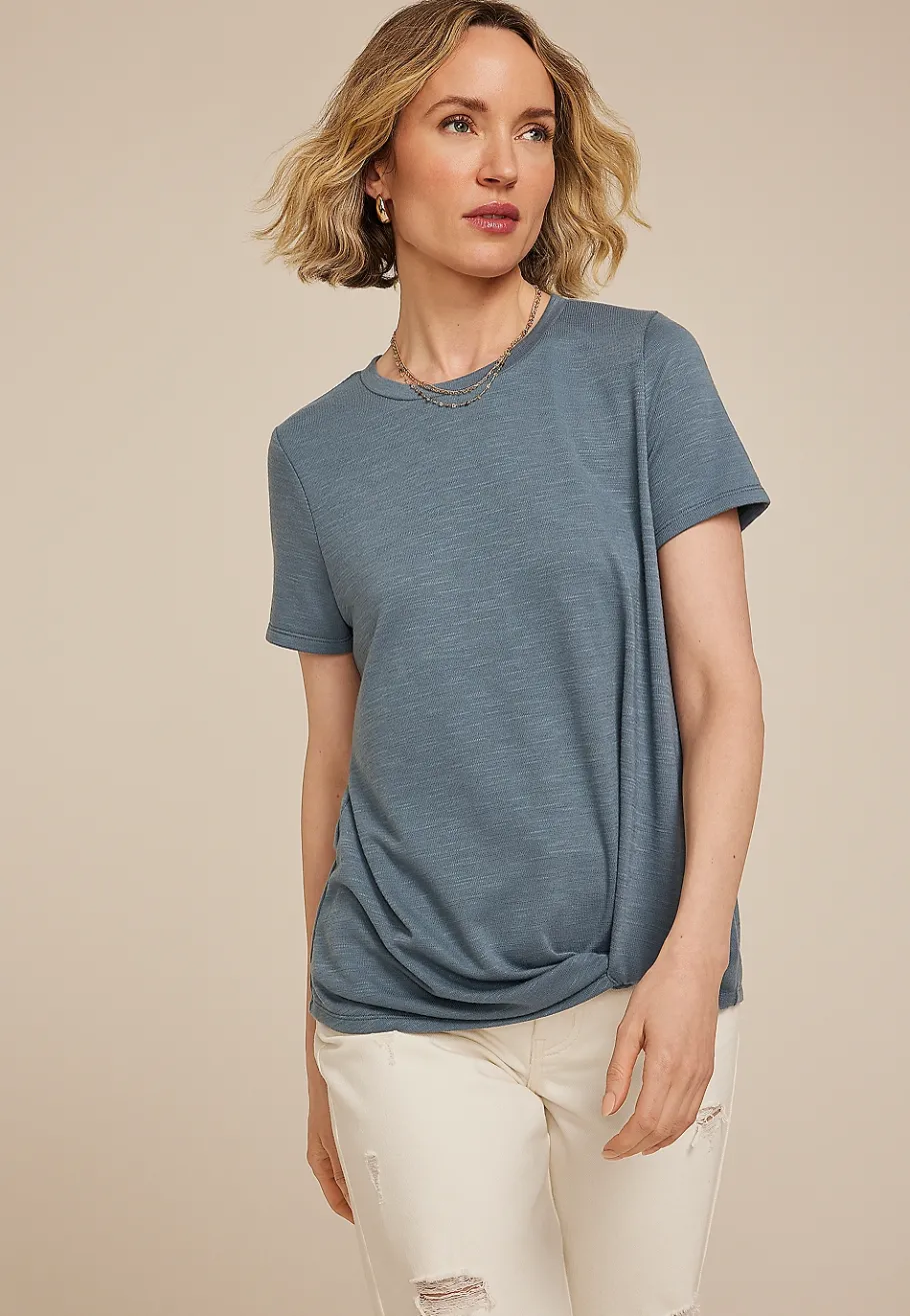 Maurices Tees-24/7 Austin Knot Hem Tee