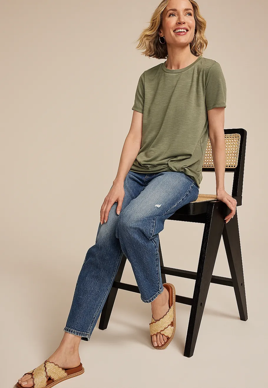 Maurices Tees-24/7 Austin Knot Hem Tee