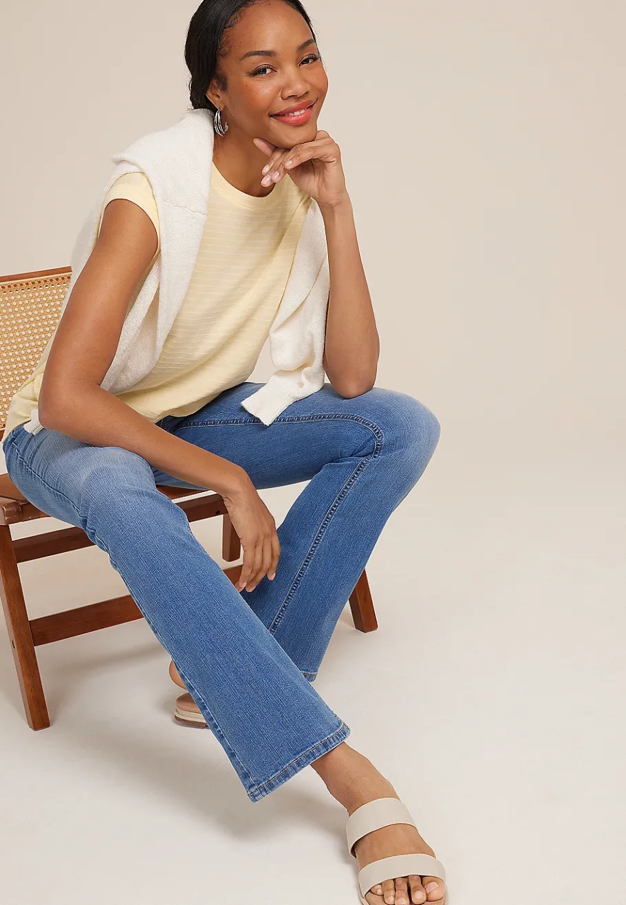 Maurices Tees-24/7 Austin Striped Knot Hem Short Sleeve Tee