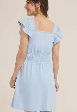 Maurices Wedding Guest & Cocktail Dresses-24/7 Bare Flutter Sleeve Skater Dress