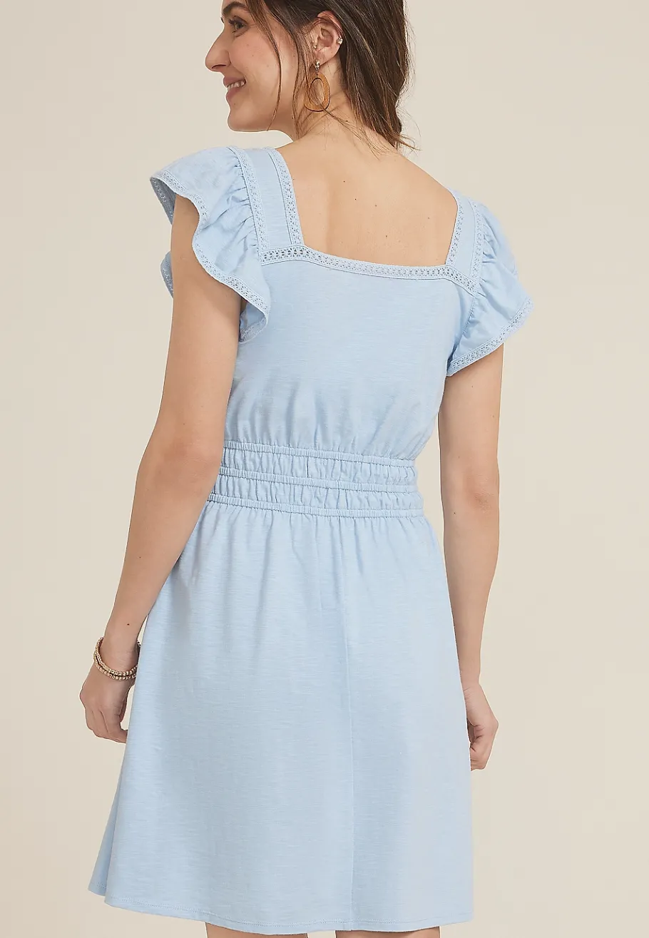 Maurices Wedding Guest & Cocktail Dresses-24/7 Bare Flutter Sleeve Skater Dress