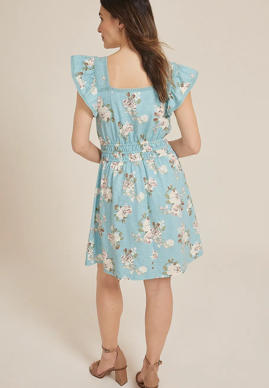 Maurices Wedding Guest & Cocktail Dresses-24/7 Bare Flutter Sleeve Skater Dress
