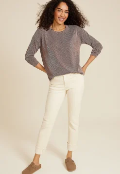 Maurices Tees-24/7 Clara Long Sleeve Ribbed Tee