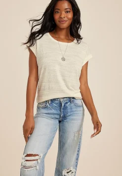Maurices Tees-24/7 Clara Textured Short Sleeve Tee