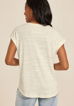 Maurices Tees-24/7 Clara Textured Short Sleeve Tee