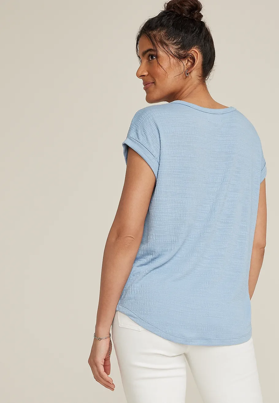 Maurices Tees-24/7 Clara Textured Short Sleeve Tee