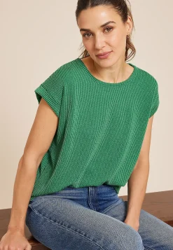 Maurices Tees-24/7 Clara Wavy Ribbed Short Sleeve Tee