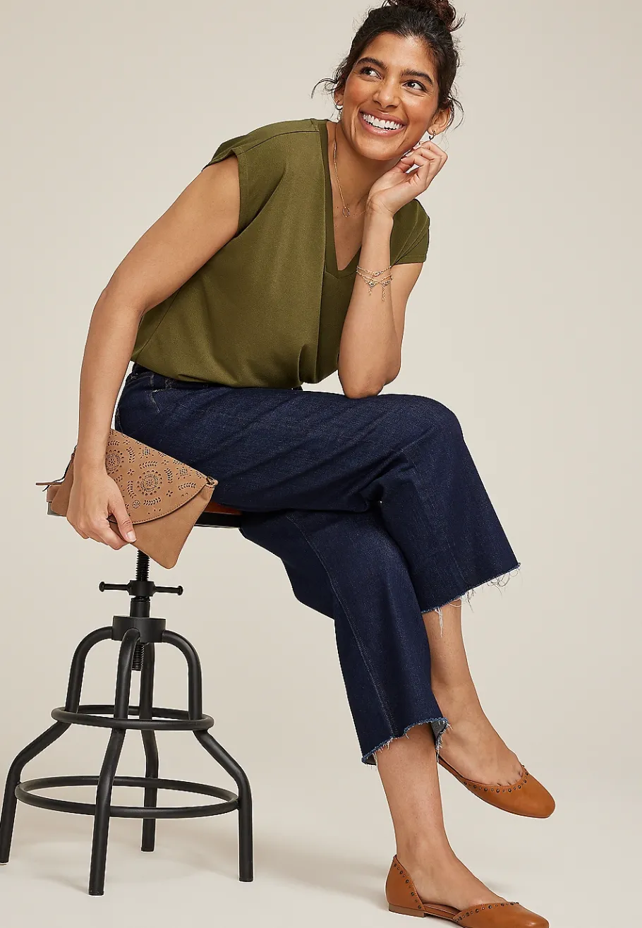 Maurices Tees-24/7 Crepe V Neck Tee