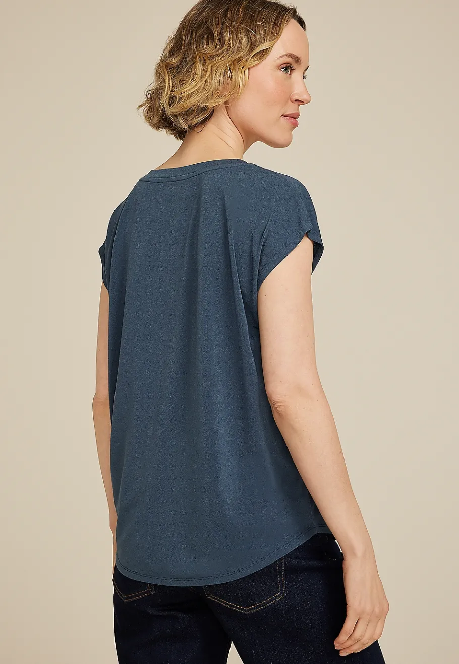 Maurices Tees-24/7 Crepe V Neck Tee