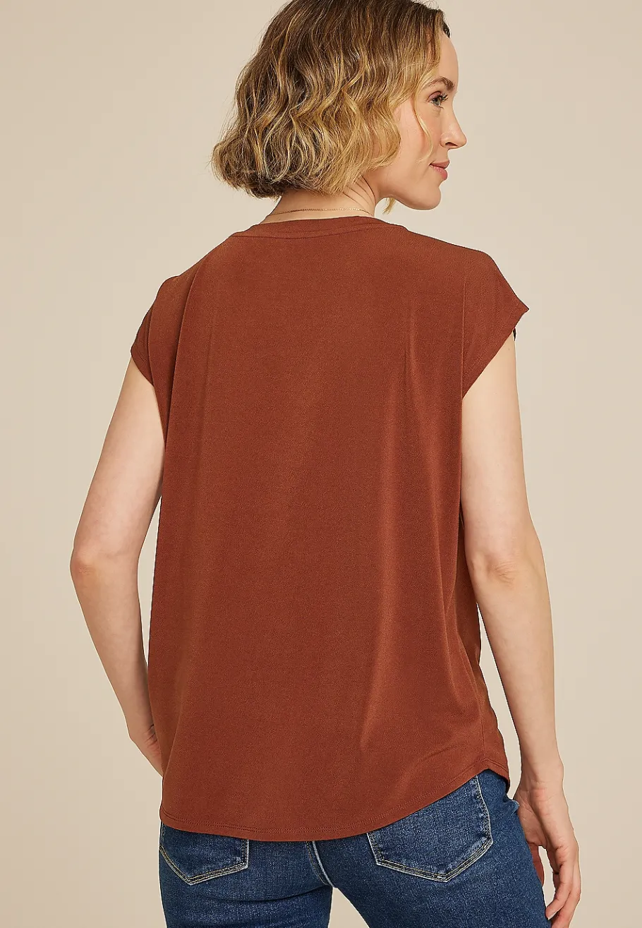 Maurices Tees-24/7 Crepe V Neck Tee