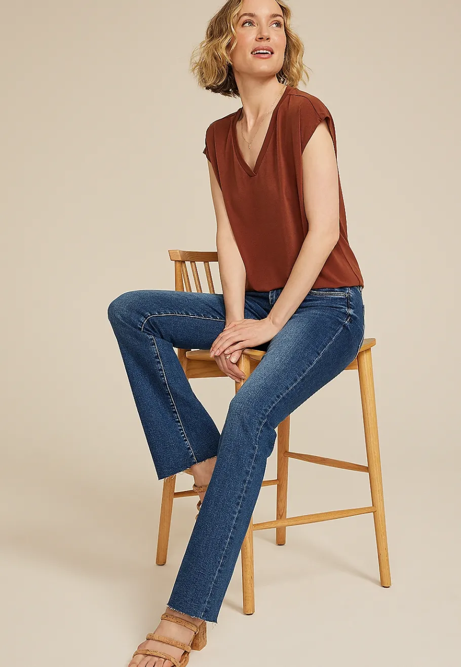 Maurices Tees-24/7 Crepe V Neck Tee