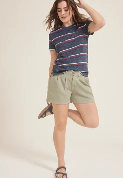 Maurices Tees-24/7 Dawson Americana Striped Crew Neck Tee