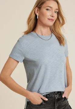 Maurices Tees-24/7 Dawson Heart Studded Crew Neck Tee