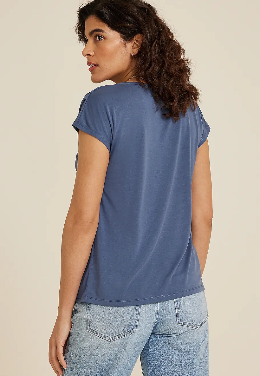 Maurices Tees-24/7 Fairhaven Pleated Tee