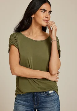 Maurices Tees-24/7 Fairhaven Ruched Shoulder Tee