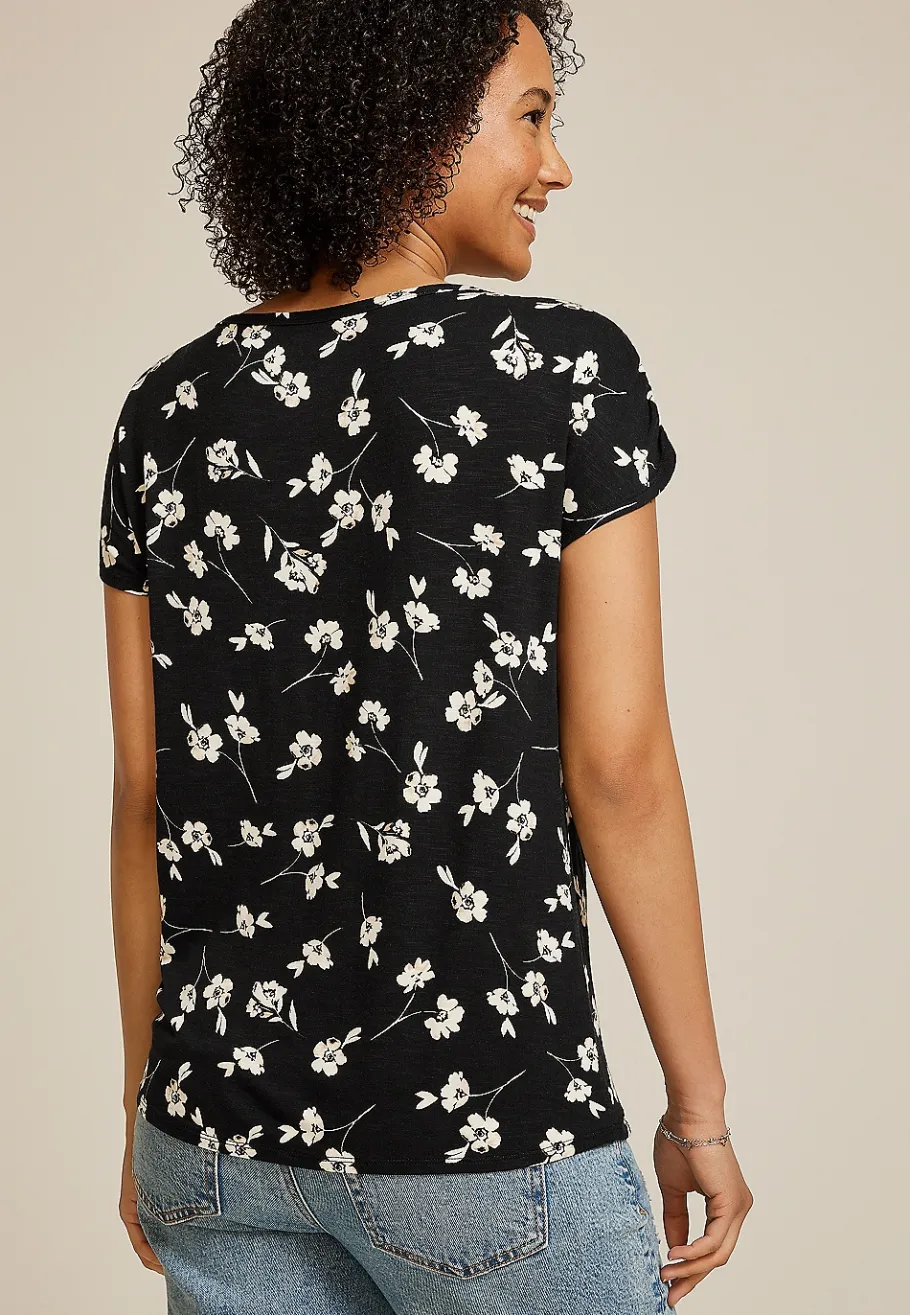 Maurices Tees-24/7 Fairhaven Ruched Shoulder Tee