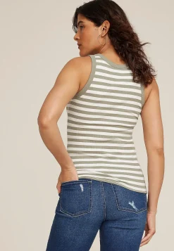 Maurices Tanks & Camis-24/7 Highline Striped Tank Top