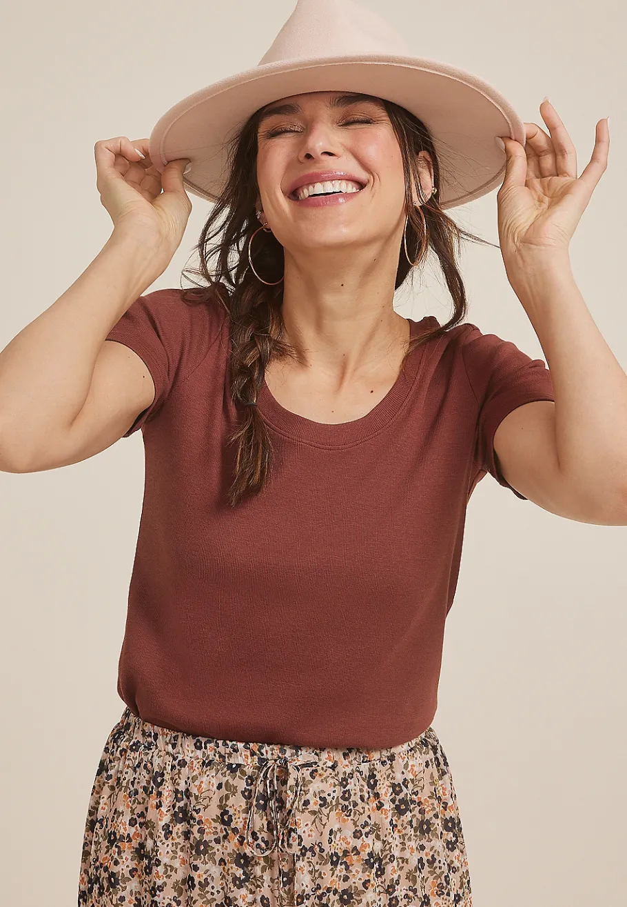 Maurices Tees-24/7 Jordan Scoop Neck Tee