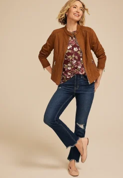 Maurices Tees-24/7 Kennedy Floral Crew Neck Tee