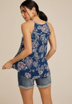 Maurices Tanks & Camis-24/7 Mara Floral Halter Tank Top
