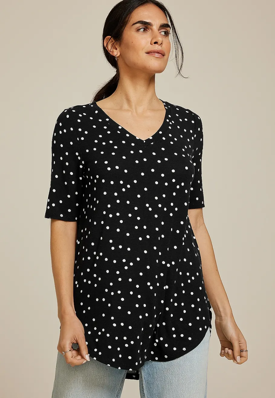 Maurices Tees-24/7 Olivia Polka Dot Tunic Tee