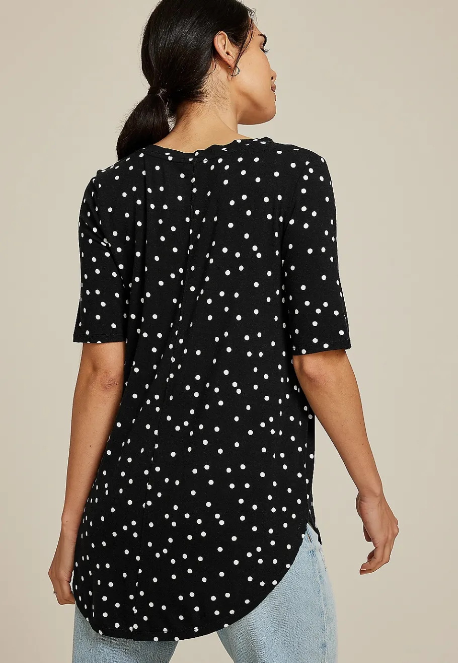 Maurices Tees-24/7 Olivia Polka Dot Tunic Tee