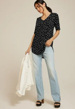 Maurices Tees-24/7 Olivia Polka Dot Tunic Tee