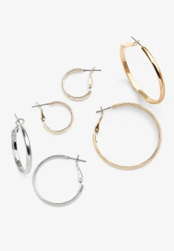 Maurices Earrings-3 Pack Mixed Metals Hoop Earring Set
