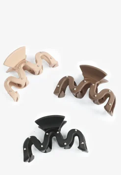 Maurices Hats & Hair Accessories-3 Pack Wavy Matte Rhinestone Claw Hair Clips