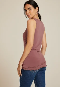 Maurices Tanks & Camis-Asymmetrical Ruffle Hem Tank Top