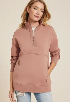 Maurices Sweatshirts-Athleisure Half Zip Pullover Sweatshirt