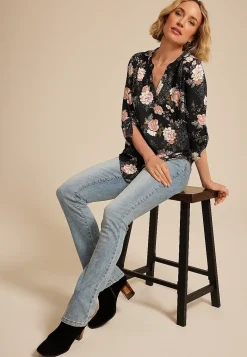 Maurices Shirts & Blouses-Atwood 3/4 Sleeve Floral V Neck Blouse