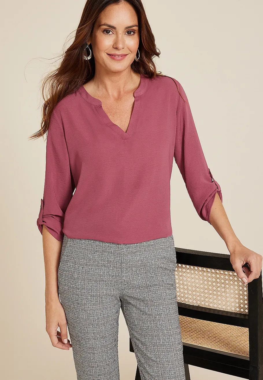 Maurices Shirts & Blouses-Atwood 3/4 Sleeve Popover Blouse