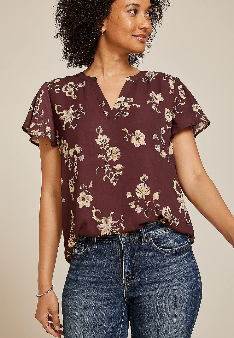 Maurices Shirts & Blouses-Atwood Flutter Sleeve Blouse