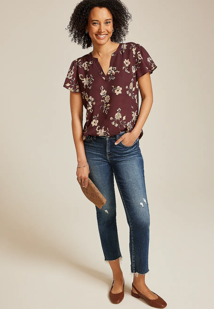 Maurices Shirts & Blouses-Atwood Flutter Sleeve Blouse