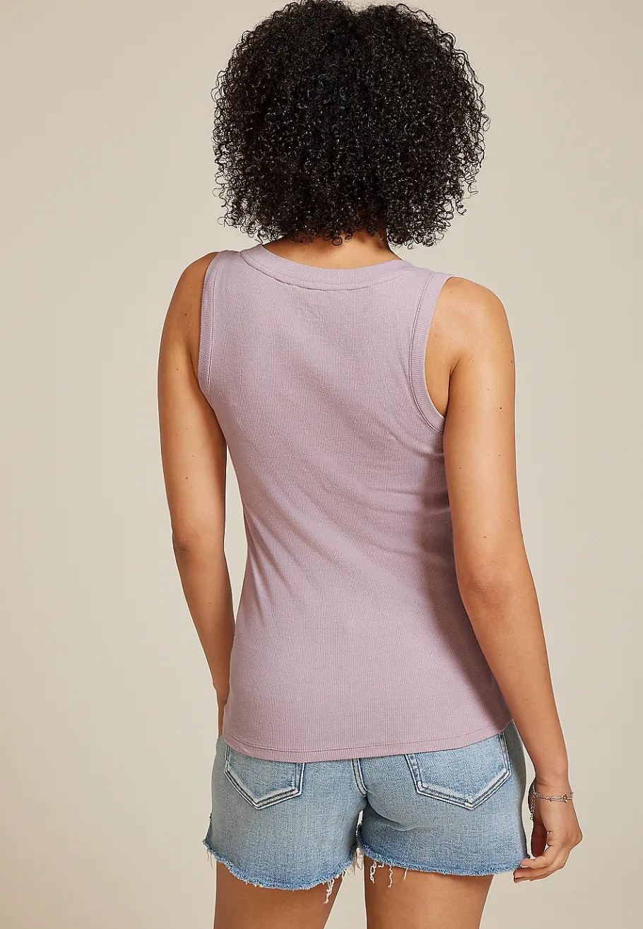 Maurices Tanks & Camis-Baby Rib V Neck Tank Top