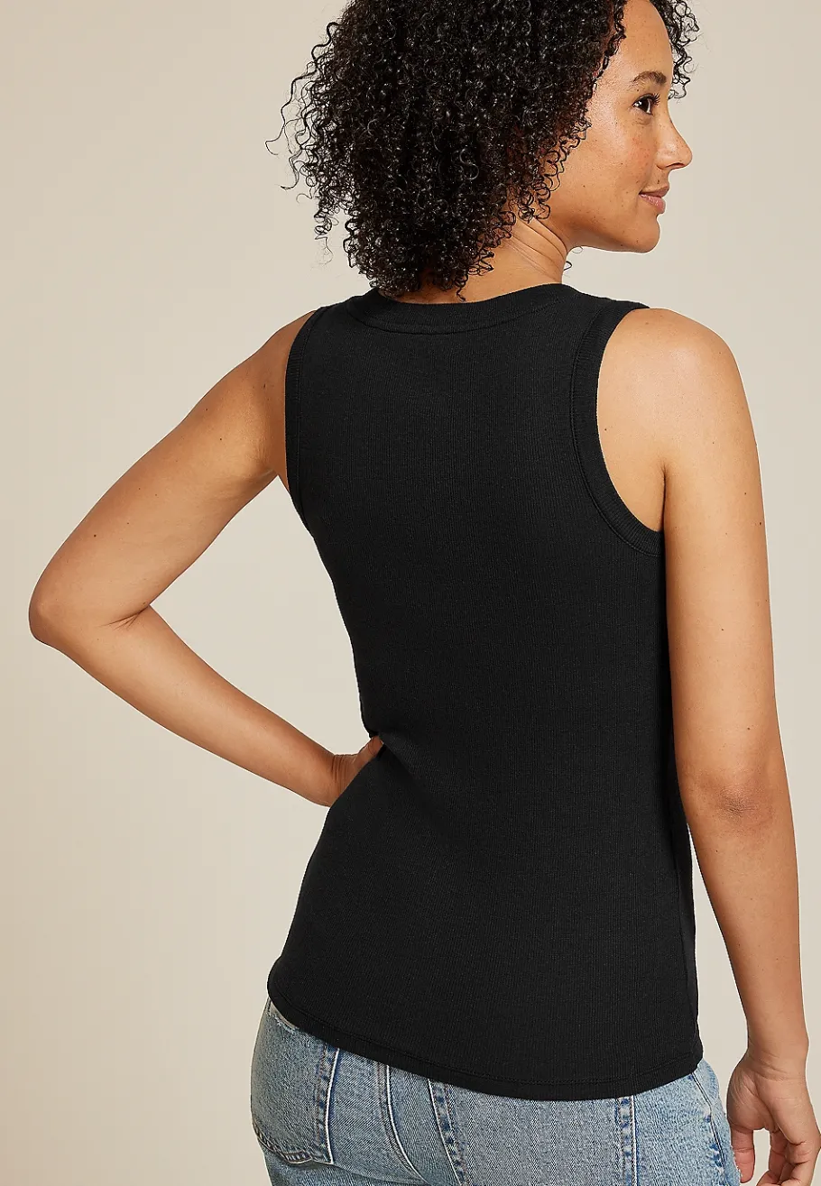 Maurices Tanks & Camis-Baby Rib V Neck Tank Top