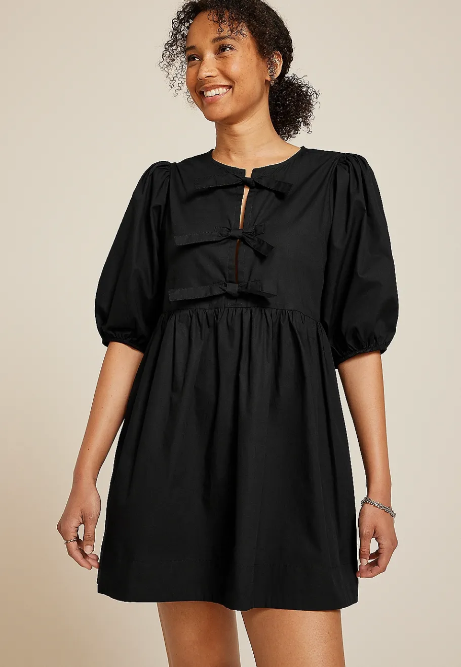 Maurices Work Dresses-Band Of The Free Bubble Sleeve Mini Dress