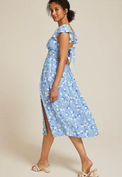 Maurices Wedding Guest & Cocktail Dresses|Work Dresses-Band Of The Free Floral Flutter Sleeve Midi Dress
