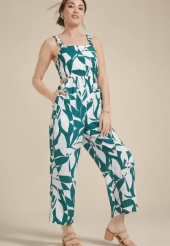 Maurices Wedding Guest & Cocktail Dresses-Bare Printed Side Cut Out Cropped Jumpsuit