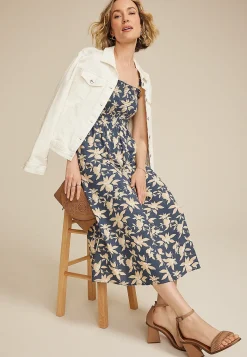 Maurices Work Dresses-Bare Printed Smocked Midi Dress