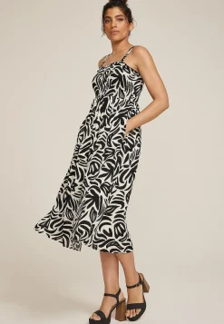 Maurices Work Dresses-Bare Printed Smocked Midi Dress