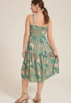 Maurices Wedding Guest & Cocktail Dresses-Bare Printed Tiered Midi Dress