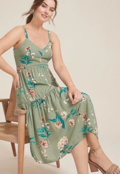 Maurices Wedding Guest & Cocktail Dresses-Bare Printed Tiered Midi Dress