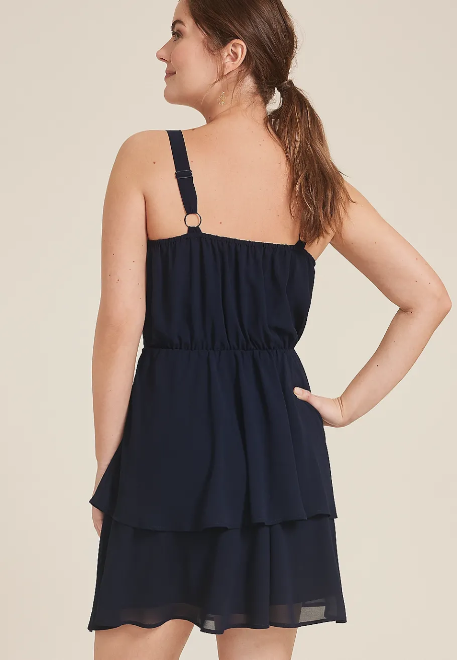 Maurices Wedding Guest & Cocktail Dresses-Bare Surplice Tiered Dress