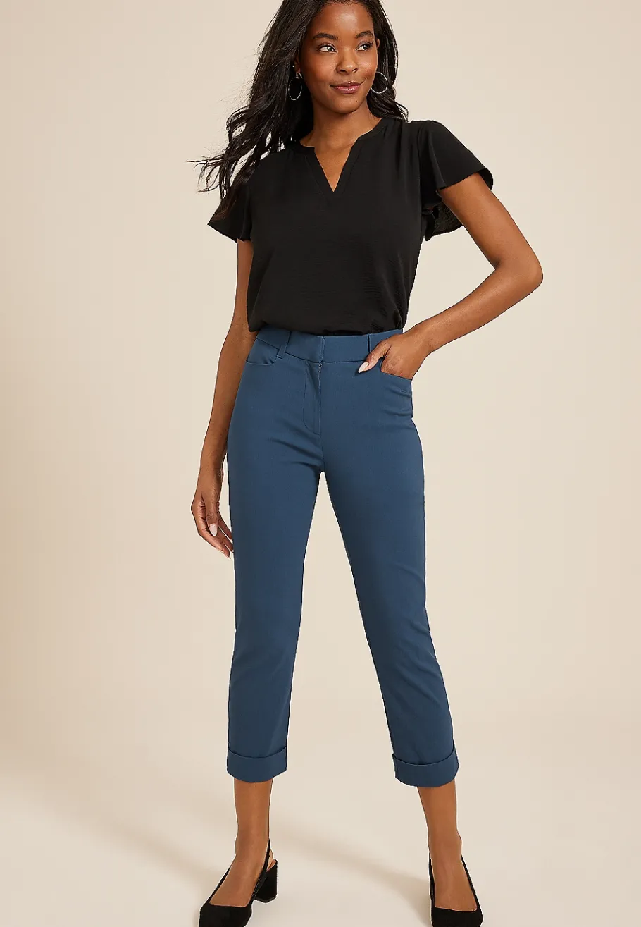 Maurices Pants|Crops & Capris-Bengaline Mid Rise Cuffed Straight Cropped Dress Pant