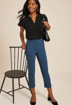 Maurices Pants|Crops & Capris-Bengaline Mid Rise Cuffed Straight Cropped Dress Pant