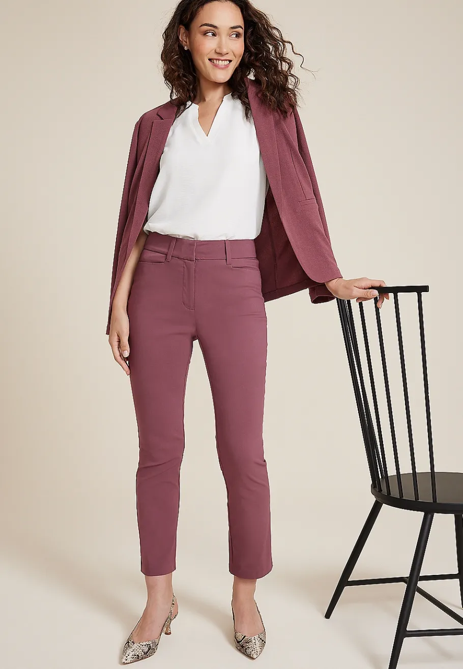 Maurices Pants-Bengaline Mid Rise Slim Straight Pant