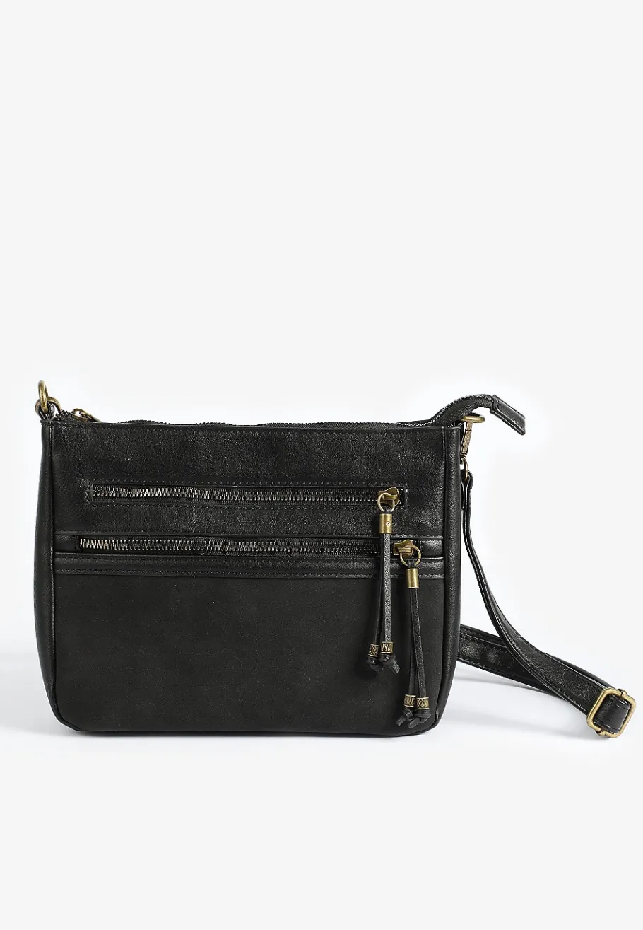 Maurices Bags-Faux Leather Zipper Crossbody Bag
